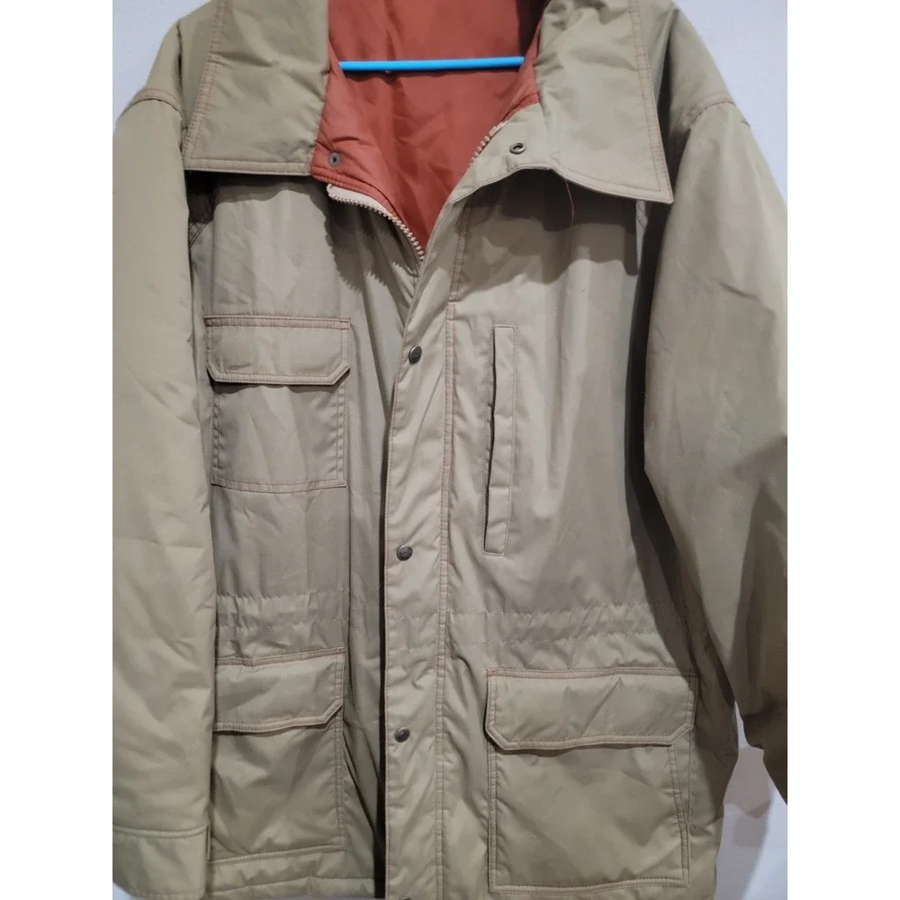 Fieldmaster Mens Khaki Jacket‎ Zip and Button Heavy Size 2XL?? Vintage